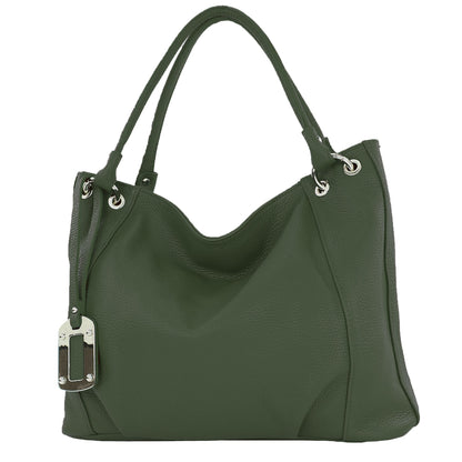 modamoda de - T339 - ital. Schultertasche Shopper aus Leder