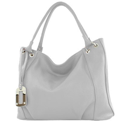 modamoda de - T339 - ital. Schultertasche Shopper aus Leder