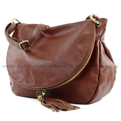 modamoda de - T40 -  ital Schultertasche Umhängetasche Nappaleder