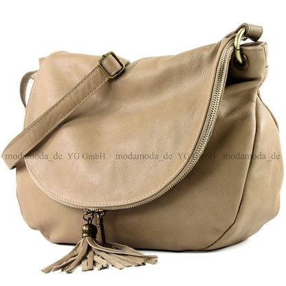 modamoda de - T40 -  ital Schultertasche Umhängetasche Nappaleder
