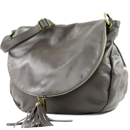 modamoda de - T40 -  ital Schultertasche Umhängetasche Nappaleder