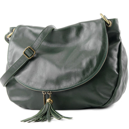modamoda de - T40 -  ital Schultertasche Umhängetasche Nappaleder