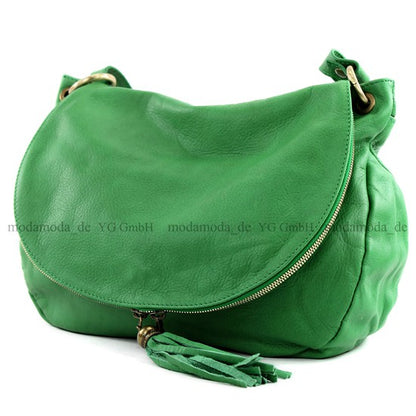 modamoda de - T40 -  ital Schultertasche Umhängetasche Nappaleder