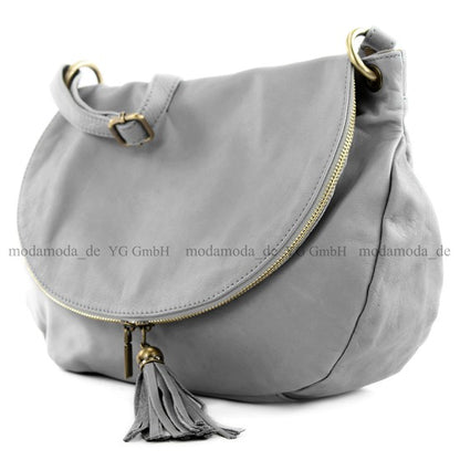 modamoda de - T40 -  ital Schultertasche Umhängetasche Nappaleder