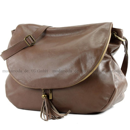 modamoda de - T40 -  ital Schultertasche Umhängetasche Nappaleder