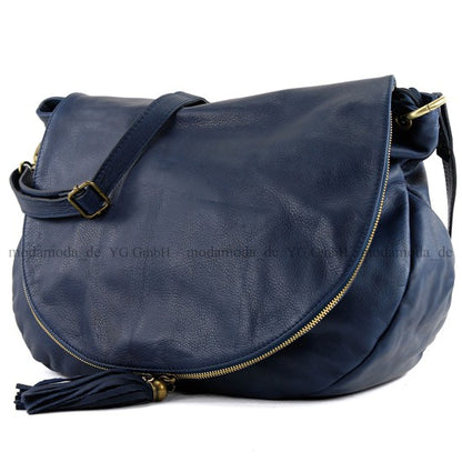 modamoda de - T40 -  ital Schultertasche Umhängetasche Nappaleder