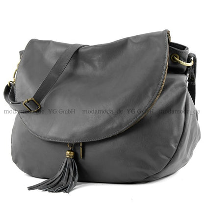 modamoda de - T40 -  ital Schultertasche Umhängetasche Nappaleder