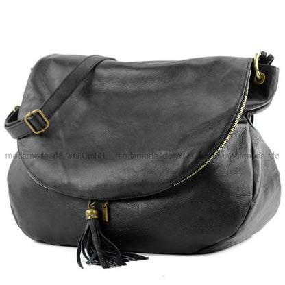 modamoda de - T40 -  ital Schultertasche Umhängetasche Nappaleder