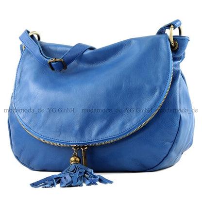 modamoda de - T40 -  ital Schultertasche Umhängetasche Nappaleder