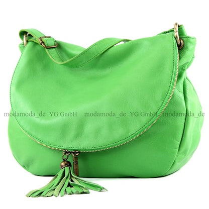 modamoda de - T40 -  ital Schultertasche Umhängetasche Nappaleder