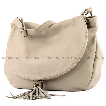 modamoda de - T40 -  ital Schultertasche Umhängetasche Nappaleder