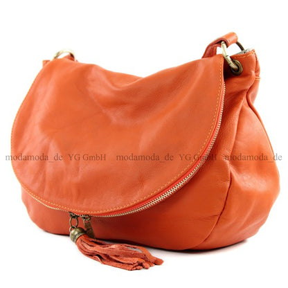 modamoda de - T40 -  ital Schultertasche Umhängetasche Nappaleder