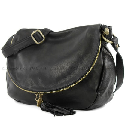 modamoda de - T40 -  ital Schultertasche Umhängetasche Nappaleder