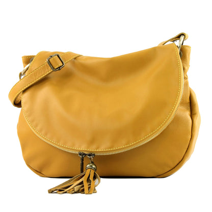 modamoda de - T40 -  ital Schultertasche Umhängetasche Nappaleder