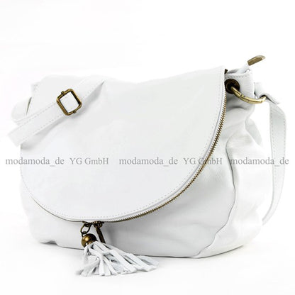 modamoda de - T40 -  ital Schultertasche Umhängetasche Nappaleder