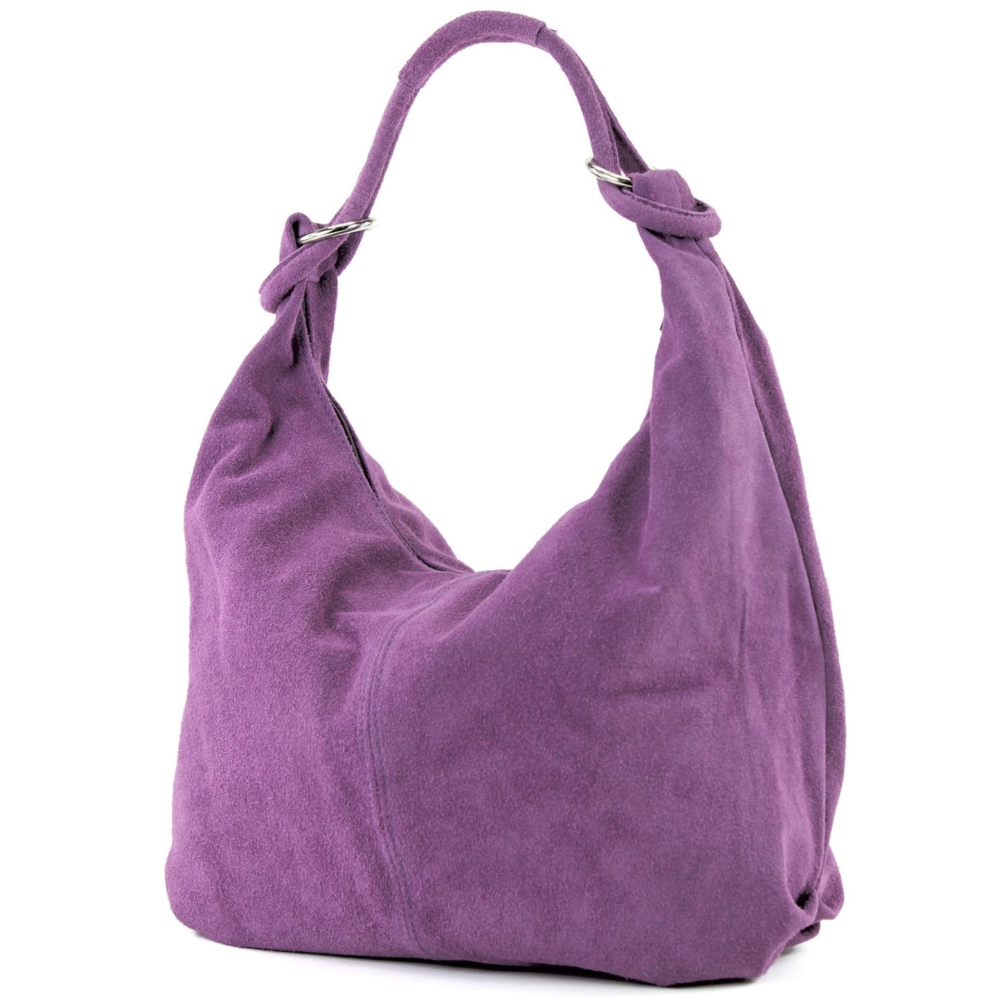modamoda de - T158 - ital Schultertasche aus Wildleder Leder
