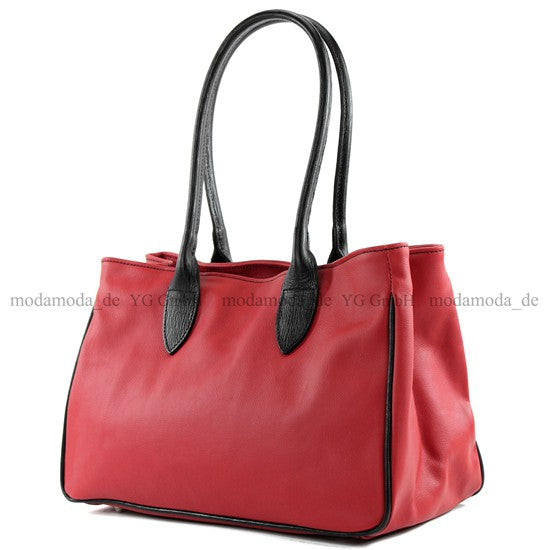 modamoda de - T51 -  ital Handtasche aus Leder Nappaleder