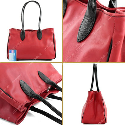 modamoda de - T51 -  ital Handtasche aus Leder Nappaleder