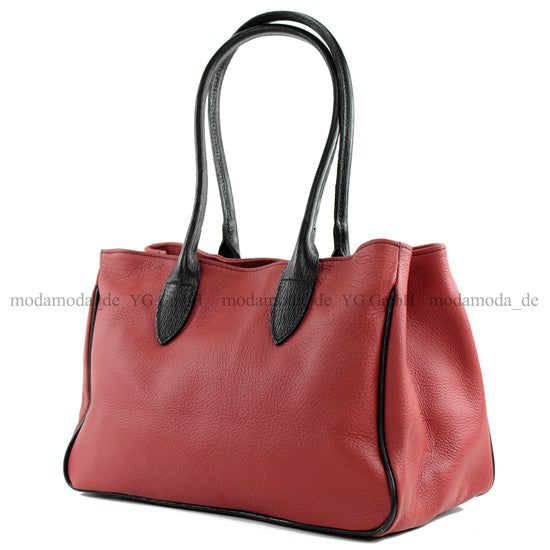 modamoda de - T51 -  ital Handtasche aus Leder Nappaleder