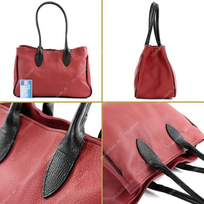 modamoda de - T51 -  ital Handtasche aus Leder Nappaleder