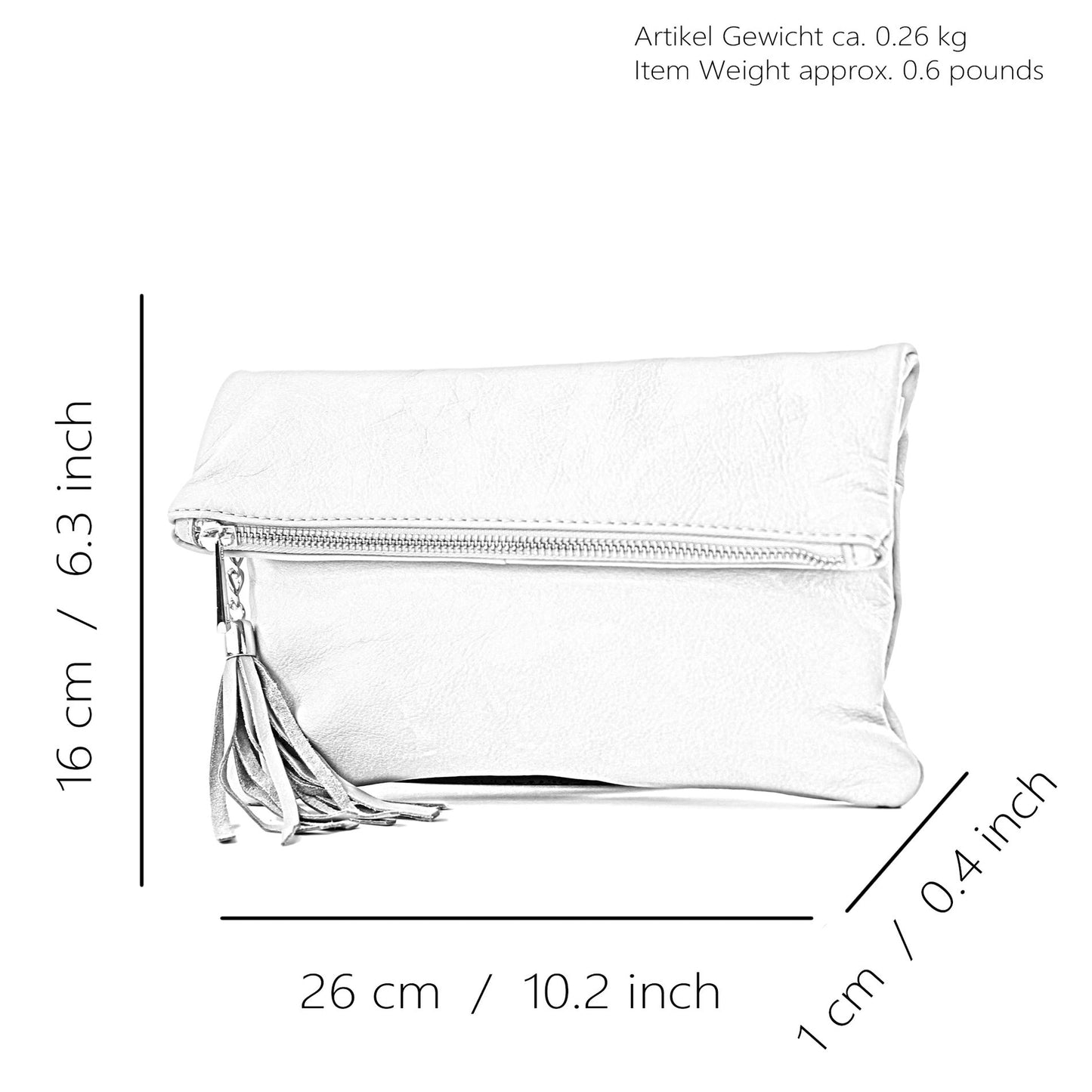 modamoda de - T54 -  ital Kleine Clutch aus Nappaleder