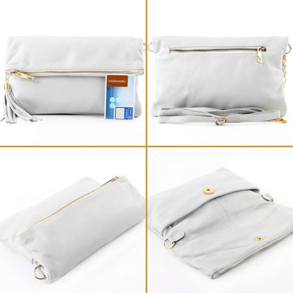 modamoda de - T54 -  ital Kleine Clutch aus Nappaleder