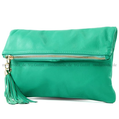 modamoda de - T54 -  ital Kleine Clutch aus Nappaleder