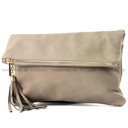 modamoda de - T54 -  ital Kleine Clutch aus Nappaleder