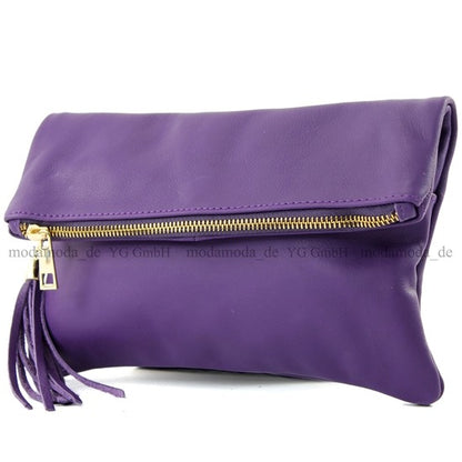 modamoda de - T54 -  ital Kleine Clutch aus Nappaleder