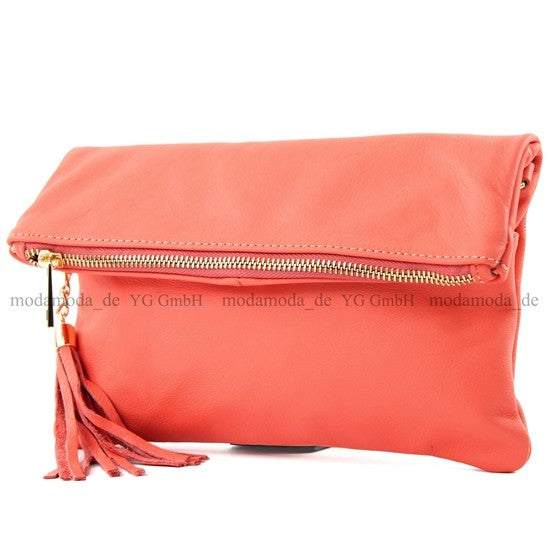 modamoda de - T54 -  ital Kleine Clutch aus Nappaleder