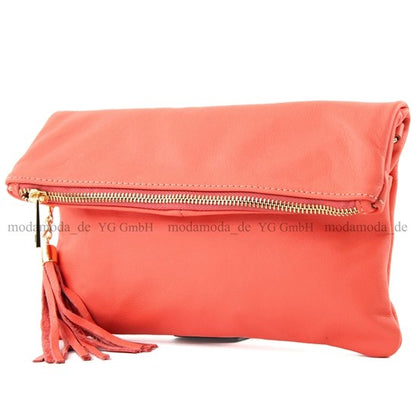 modamoda de - T54 -  ital Kleine Clutch aus Nappaleder