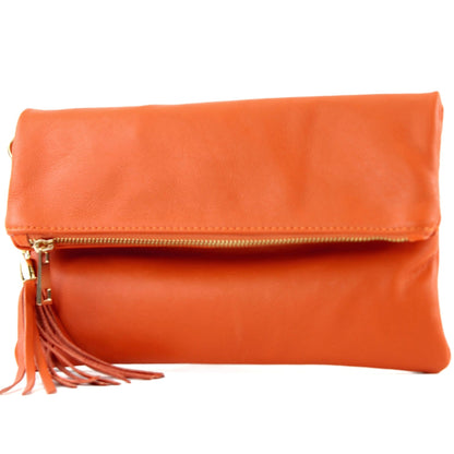 modamoda de - T54 -  ital Kleine Clutch aus Nappaleder