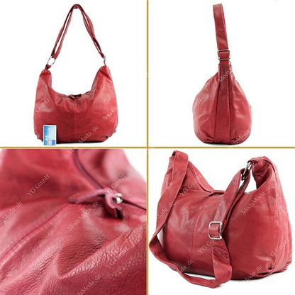 modamoda de - T81 -  ital. Handtasche  Schultertasche Echt Nappaleder Tasche