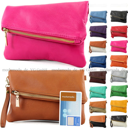 modamoda de - T95 - ital Handgelenktasche aus Nappaleder Mini