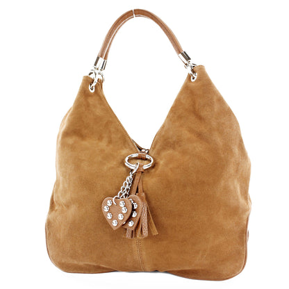 modamoda de 330 Damen Leder Nappaleder Wildleder Schultertasche Henkeltasche groß handmade in Italy