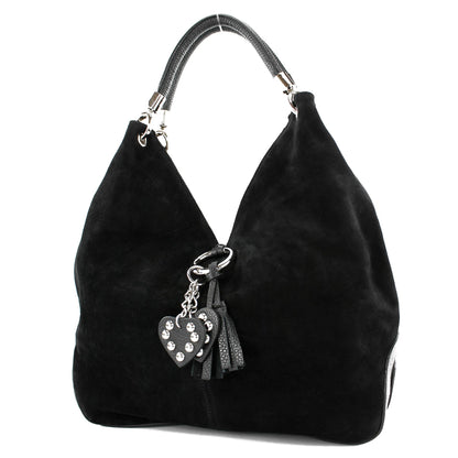 modamoda de 330 Damen Leder Nappaleder Wildleder Schultertasche Henkeltasche groß handmade in Italy