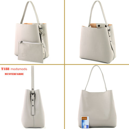 modamoda de - T188 - ital. Shopper Henkeltasche aus Leder