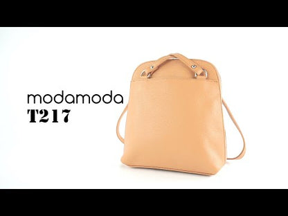modamoda de - T217 -  ital. Damen Rucksack Daypack aus Leder