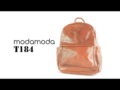 modamoda de - T184 - ital. Rucksack Unisex aus Tamponato Leder