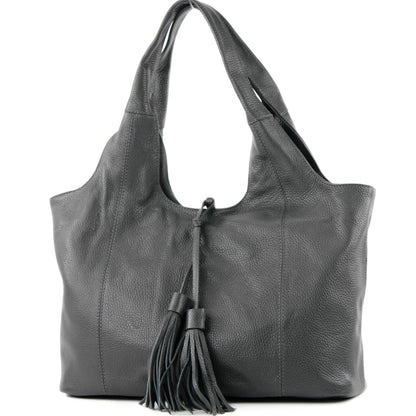 modamoda de - T105 - ital. Schultertasche Groß aus Leder