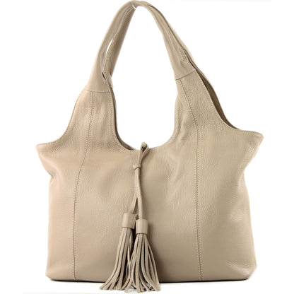 modamoda de - T105 - ital. Schultertasche Groß aus Leder