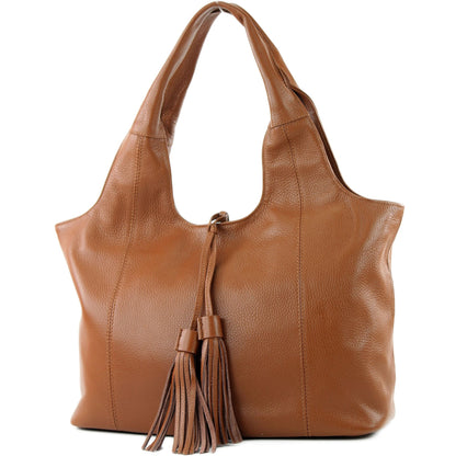 modamoda de - T105 - ital. Schultertasche Groß aus Leder