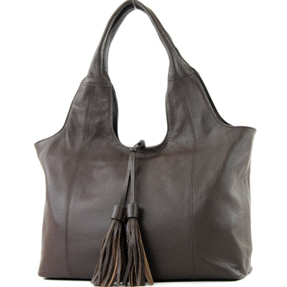 modamoda de - T105 - ital. Schultertasche Groß aus Leder