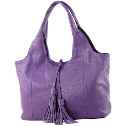 modamoda de - T105 - ital. Schultertasche Groß aus Leder