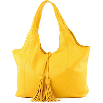 modamoda de - T105 - ital. Schultertasche Groß aus Leder