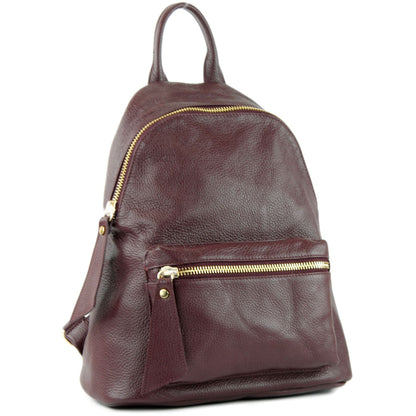 modamoda de - T171A - ital Damen Rucksacktasche aus Leder