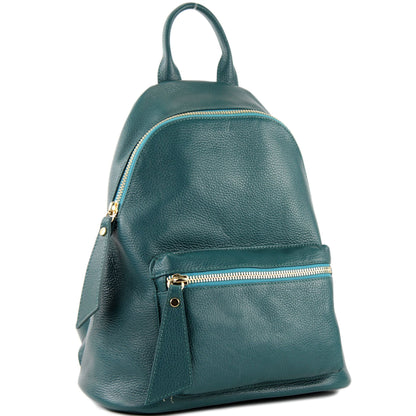 modamoda de - T171A - ital Damen Rucksacktasche aus Leder