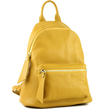modamoda de - T171A - ital Damen Rucksacktasche aus Leder
